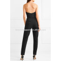 Embellished Belted Stretch-wool Gabardine Jumpsuit Manufacture Wholesale Fashion Women Apparel (TA3008J)